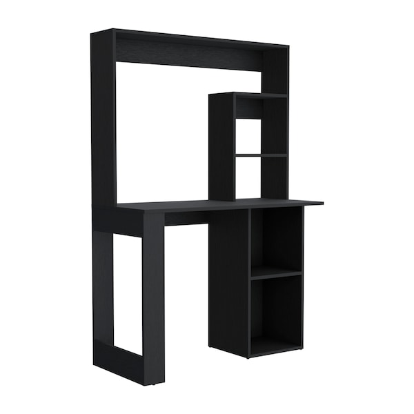 Tuhome Modern Straight Desk, 17.7 in. D X 58.3 in. H, 38.7 in. W X Laminate, Black ELW9036 - main
